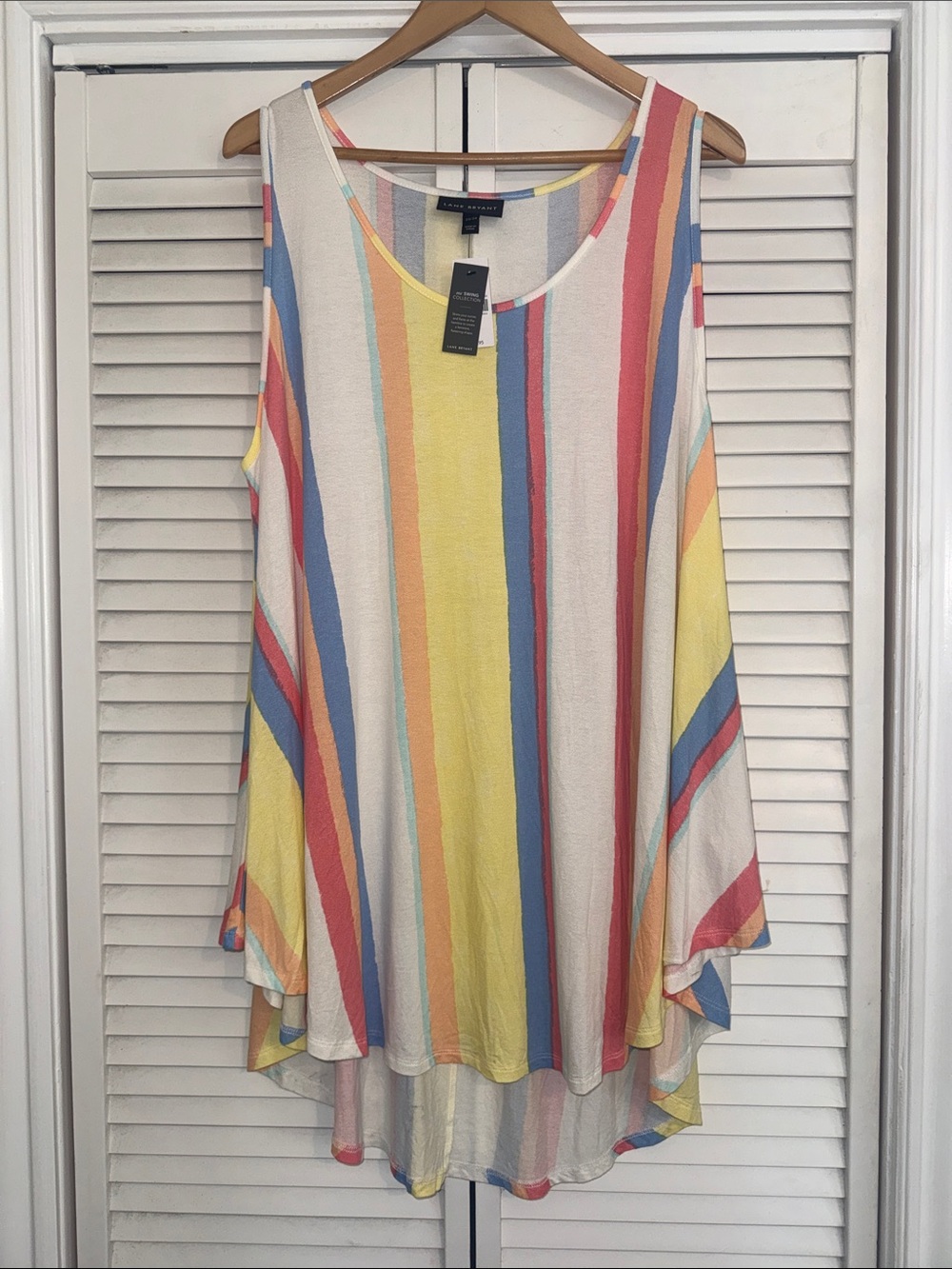 🆕 Lane Bryant Multicolor Striped Sleeveless Tunic Top - 22/24